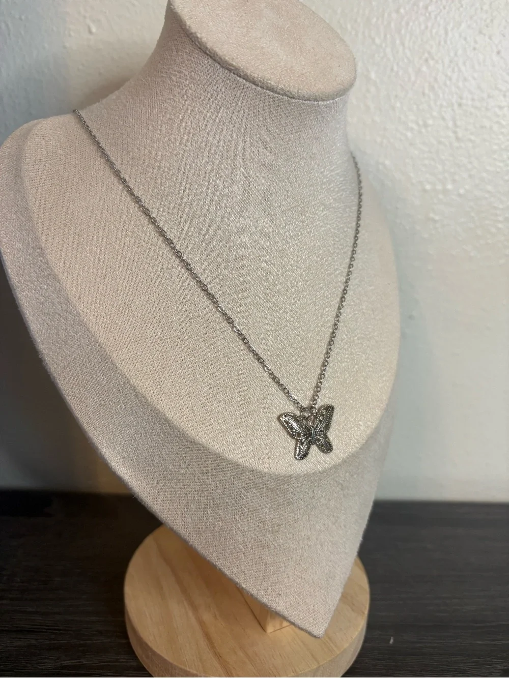 Handmade Silver Butterfly Necklace